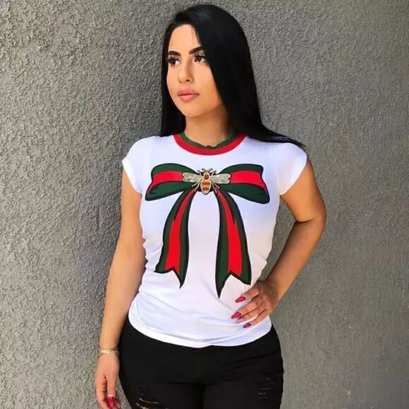 Graphic T-Shirt Bow Top  - Picture 7 of 7